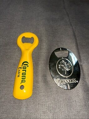Corona Yellow and Guinness Branded Bottle Openers Key Holder